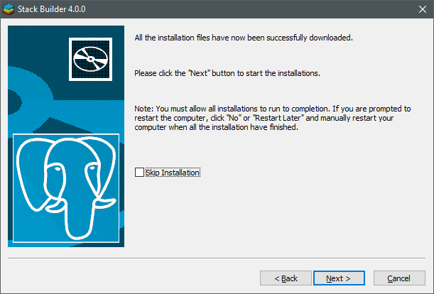 PostGIS is downloaded PostGIS is downloaded
