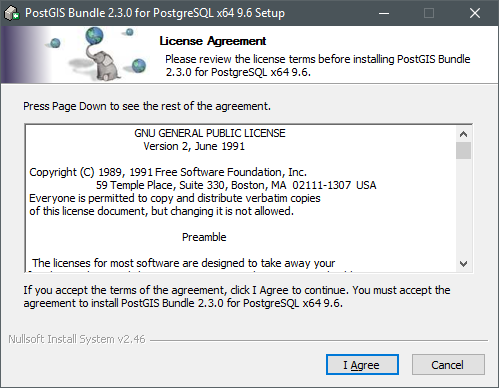 PostGIS extension installation starts PostGIS extension installation starts