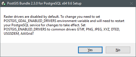Enable raster drivers Enable raster drivers