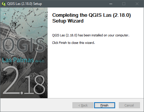 QGIS installation completed QGIS installation completed