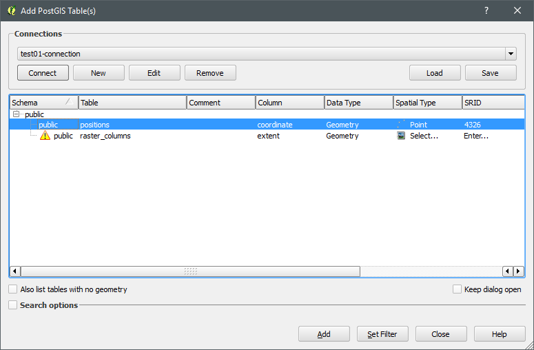Our table selected in QGIS Our table selected in QGIS