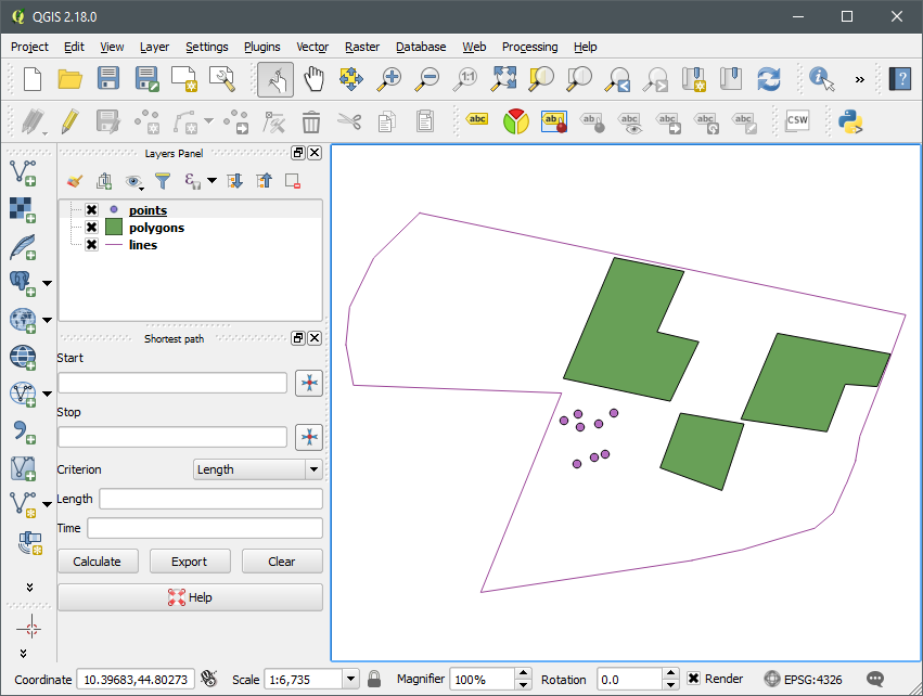 Geometric data shown in QGIS Geometric data shown in QGIS