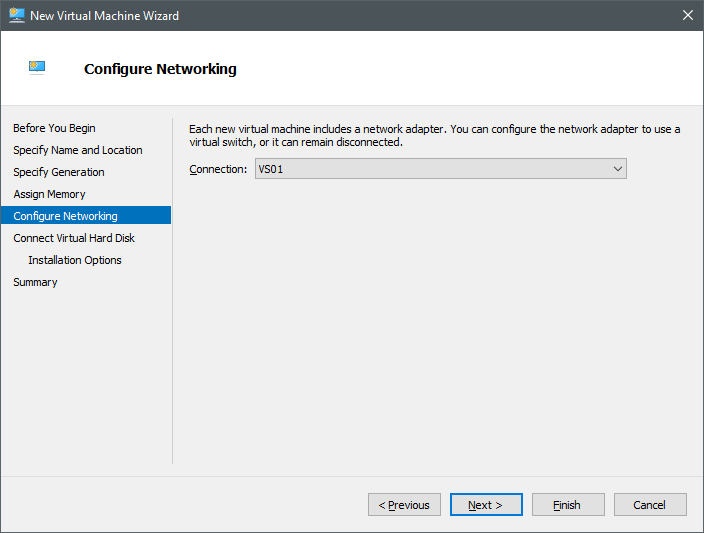 Select virtual switch Select virtual switch