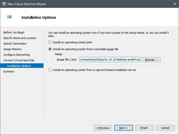 Select Ubuntu iso path Select Ubuntu iso path
