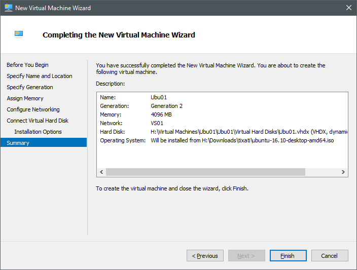 Virtual machine summary Virtual machine summary
